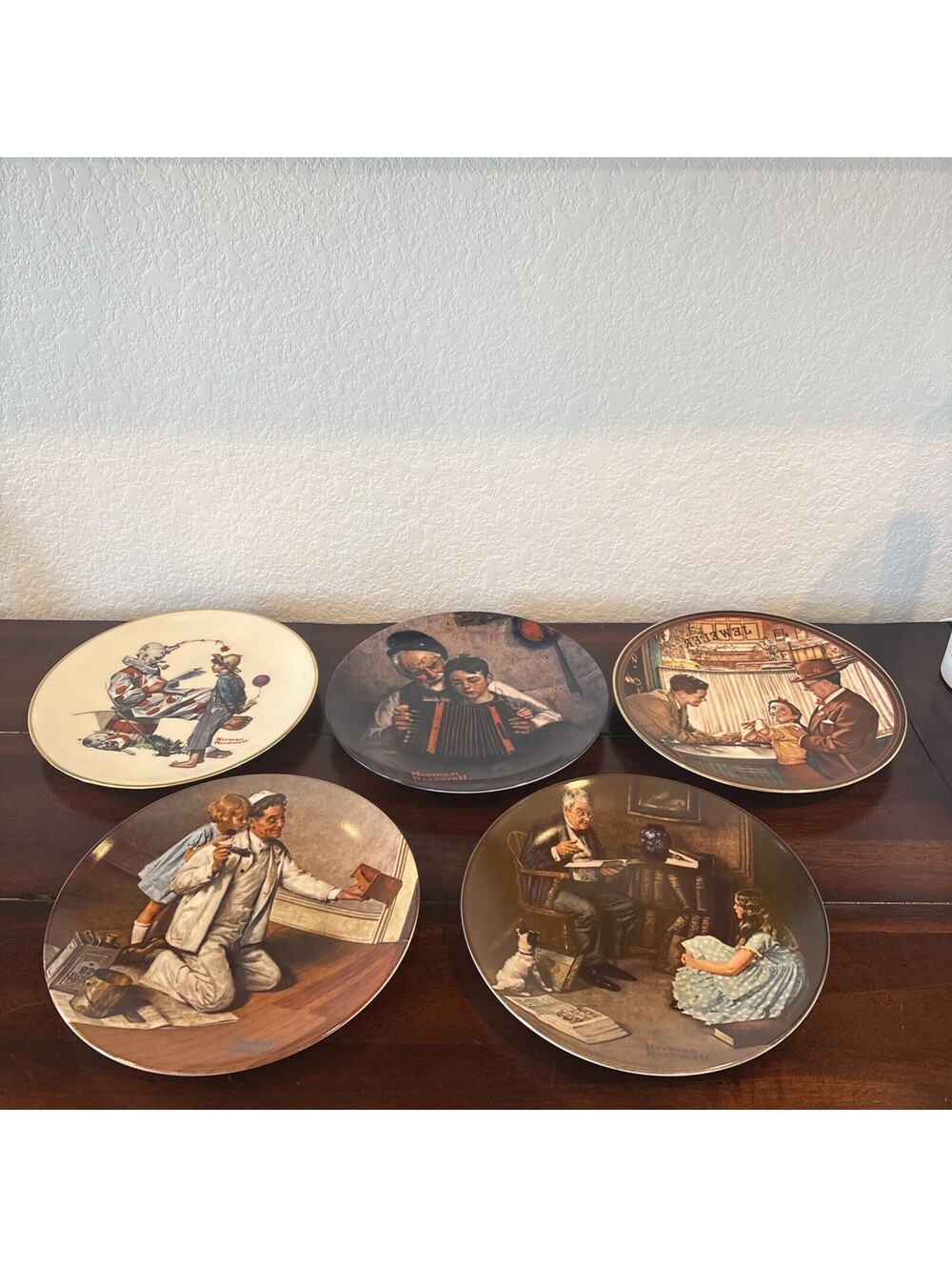 Lot If 5 Norman Rockwell Plates.